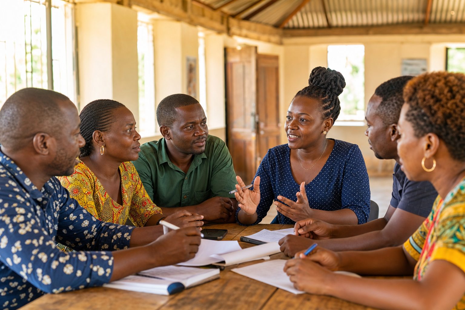 Tanzanian community members collaborating